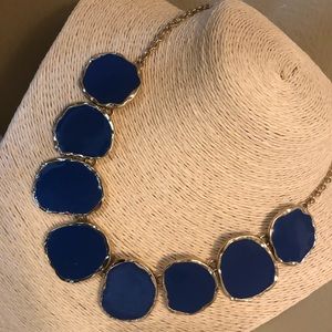 Gold & Blue Necklace with matching Earrings